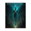 Futuristic AI-Themed Rolled Poster - 'PROTOCOL: AI Beats & Visuals'
