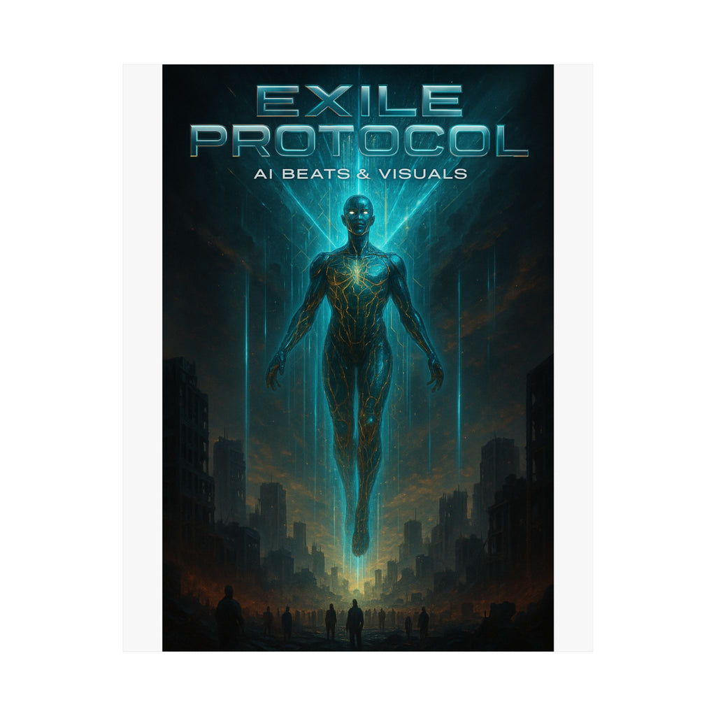 Exile Protocol - Album Art Poster | Cinematic Sci-Fi Spiritual Artwork